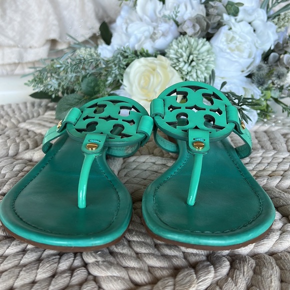 TORY BURCH Leather Miller Sandals 🌸 Size 8 - Picture 5 of 8